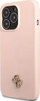 Pouzdro na mobilní telefon Guess 4G Metal Logo GUHCP13LS4LP pro Apple iPhone 13 Pro růžové