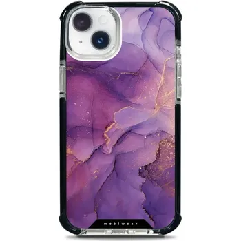 Pouzdro na mobilní telefon Odolný obal Mobiwear MagSafe Elite Bumper - Apple iPhone 14 Plus - D020D Fialový mramor (Odolný kryt, pouzdro, obal Mobiwear Elite Bumper na mobil Apple iPhone 14 Plus - D020D Fialový mramor, materiál Plast + TPU silikon + kov - zesílená ochrana telefonu,