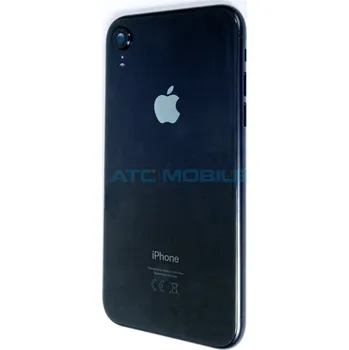 Náhradní kryt pro mobilní telefon iPhone Xr zadní kryt (sklo) s logem, rámem černý včetně držáku SIM a tlačítek, EU verze a zpět 44 Kč s ATC Clubem