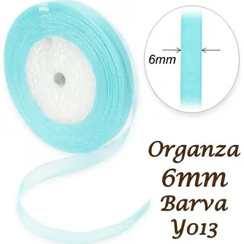 Stuha ORGANZA stuha šířka 6mm. Číslo Y013 barva MODRÁ.