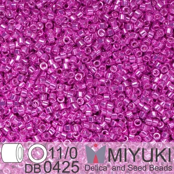 Korálek Korálky Miyuki Delica 11/0. Barva Galvanized Hot Pink DB0425. Balení 5g.