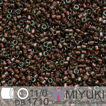 Korálek Korálky Miyuki Delica 11/0. Barva Copper Pearl Lined Olive DB1710. Balení 5g