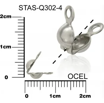 Materiál na výrobu šperku Kalota CHIRURGICKÁ OCEL ozn.-STAS-Q302-4. velikost 8,0x4mm