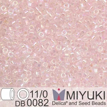 Korálek Korálky Miyuki Delica 11/0. Barva Tr Pale Pink AB DB0082. Balení 5g.
