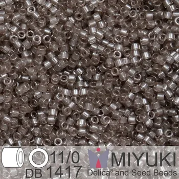 Korálek Korálky Miyuki Delica 11/0. Barva Transparent Taupe DB1417. Balení 5g.