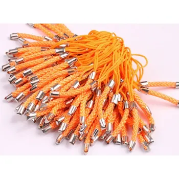 Korálek Šňůrka na mobil pletená oranžová č. 53