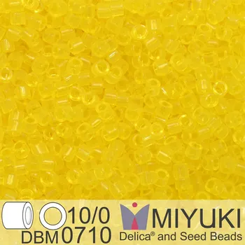 Korálek Korálky Miyuki Delica 10/0. Barva Transparent Yellow DBM0710. Balení 5g.