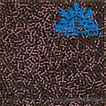 Korálek Korálky TOHO tvar ROUND (kulaté). Velikost 11/0. Barva č.26CF-Silver-Lined Frosted Amethyst . Balení 8g.