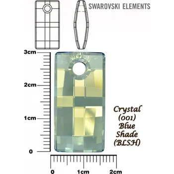 Dětské navlékací korálky SWAROVSKI 6696 URBAN Pendant barva CRYSTAL BLUE SHADE velikost 30mm.