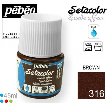 Speciální výtvarná barva Barva na Textil SETACOLOR Suede Pebeo. barva č. 316 BROWN. Balení 45ml.