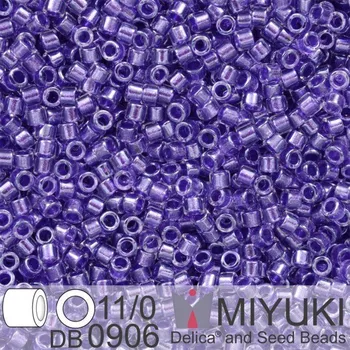Korálek Korálky Miyuki Delica 11/0. Barva Spkl Purple Lined Crystal DB0906. Balení 5g.