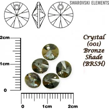 Korálek SWAROVSKI XILION Pendant barva CRYSTAL BRONZE SHADE velikost 6mm Balení 10Ks.