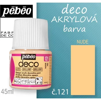 Speciální výtvarná barva Barva AKRYLOVÁ lesk Pébeo DECO. Odstín č.121 NUDE. Balení 45 ml.