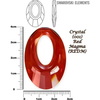 Korálek SWAROVSKI HELIOS Pendant barva CRYSTAL RED MAGMA velikost 40mm.