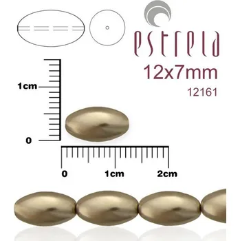 Korálek VOSKOVANÉ korále tvar ovál. Velikost 12x7mm. Barva 12161 (platinum tmavé). Balení 10ks na návleku.