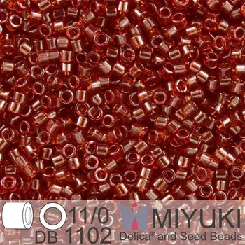 Korálek Korálky Miyuki Delica 11/0. Barva Tr Dk Cranberry DB1102. Balení 5g.