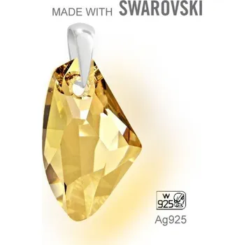 Přívěsek Přívěsek Made with Swarovski 6656 Crystal (001) Golden Shadow (GSHA) 27mm+šlupna Ag925
