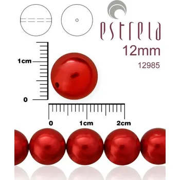 Korálek VOSKOVANÉ korále tvar kulatý. Velikost 12mm. Barva 12985 (červená). Balení 8ks na návleku.