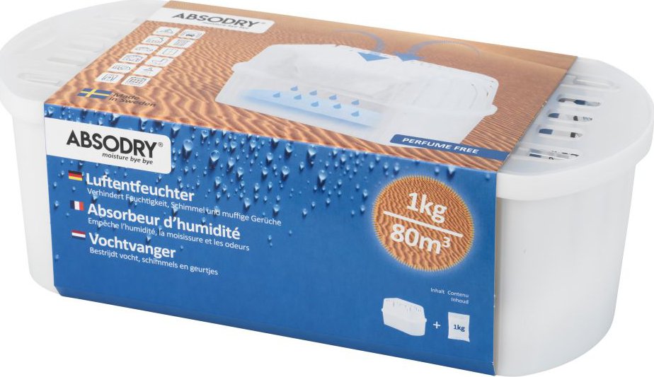 Deumidificatore Per Ambienti Absodry Classic Big Compact 1000 G Per 80 M3 Bianco 461803