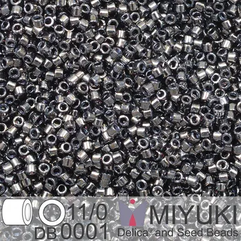 Korálek Korálky Miyuki Delica 11/0. Barva Gunmetal DB0001. Balení 5g.