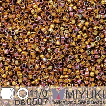 Korálek Korálky Miyuki Delica 11/0. Barva 24kt Pink Gold Iris DB0507. Balení 3g