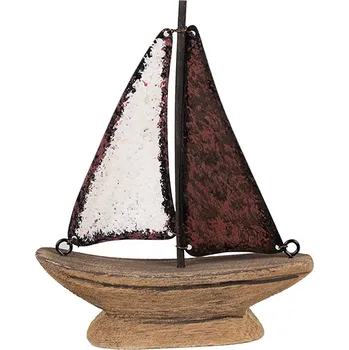 Bytová dekorace Hnědá dekorativní miniaturní dekorace loďka Nauticco - 11*3*13 cm