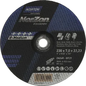 Brusný kotouč NORTON-CLIPPER Broušení Kotouč pro litina 230x7x22.23mm pro Úhlová bruska Norton NORZON III FOUNDRY