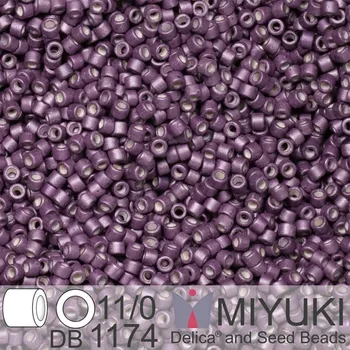 Korálek Korálky Miyuki Delica 11/0. Barva Galvanized Matte Eggplant DB1174. Balení 5g.