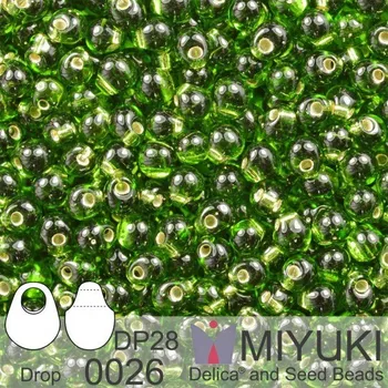 Dětské navlékací korálky Korálky Miyuki Drop 2,8mm. Barva 0026 S/L Olive. Balení 5g