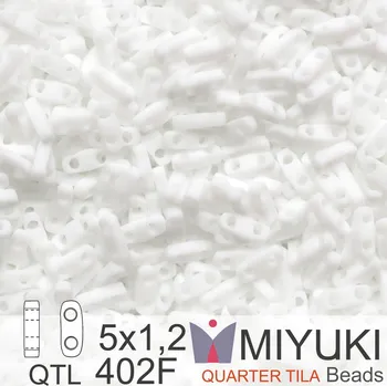 Korálek Korálky Miyuki QuarterTila. Barva Matte White QTL 402F Balení 3g