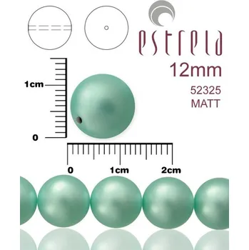 Korálek VOSKOVANÉ korále tvar kulatý. Velikost 12mm. Barva 52325 MATT (matná zelenkavá). Balení 8ks na návleku.