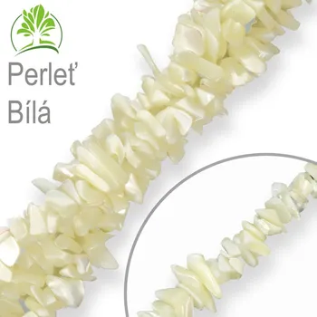 Materiál na výrobu šperku Návlek z tromlovaných kamenů balení 10g PERLEŤ BÍLÁ