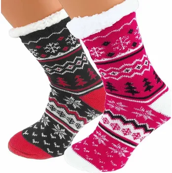 Dámské ponožky Dámské ponožky, Zateplené, Thermo 2 páry 4ks (Protiskluzové ponožky s kožešinou 2 páry v balení)