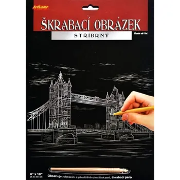 omalovánky Škrábací obrázek stříbrný Tower Bridge