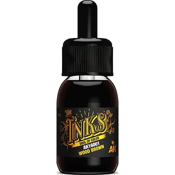 Modelářská barva AK Interactive: Inks - Wood Brown 30ml