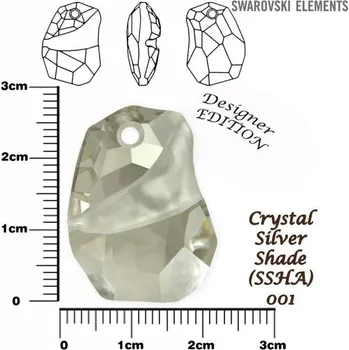 Přívěsek SWAROVSKI Divine Rock Pendant 6191 barva SILVER SHADE velikost 27mm.