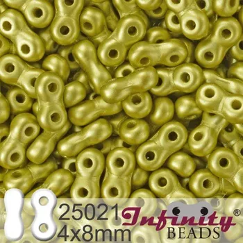 Korálek Korálky INFINITY velikost 4x8mm. Barva 25021 voskovaná OLIVOVÁ. Balení 10g.