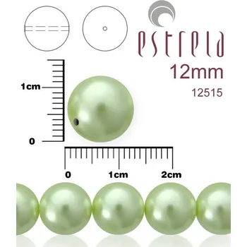 Korálek VOSKOVANÉ korále tvar kulatý. Velikost 12mm. Barva 12515 (světle zelená). Balení 8ks na návleku.