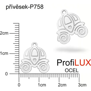 Přívěsek Přívěsek Chirurgická Ocel ozn-P758 KOČÁR velikost 15x15mm. Řada přívěsků ProfiLUX