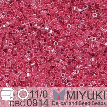 Korálek Korálky Miyuki Delica (fazetované) 11/0. Barva Sparkling Rose Lined Crystal Cut DBC0914. Balení 5g.