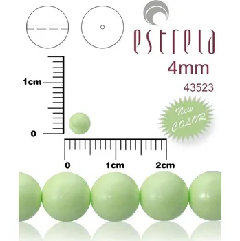 Korálek VOSKOVANÉ korále tvar kulatý. Velikost 4mm. Barva 43523 (baby zelená pastelová) New COLOR. Balení 31ks na návleku.