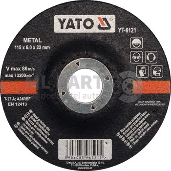 Autodílna tarcza wyp. do szlif. metalu 1 tarcza wypukła do szlif. metalu 115x6,0