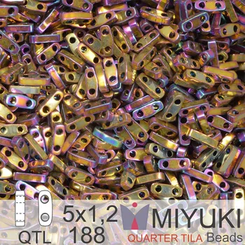 Korálek Korálky Miyuki QuarterTila. Barva Metallic Purple Gold Iris QTL 188 Balení 3g