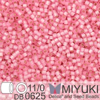Korálek Korálky Miyuki Delica 11/0. Barva Dyed Rose S/L Alabaster DB0625. Balení 5g.
