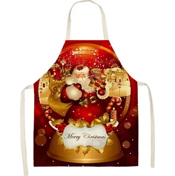 Kuchyňská zástěra Vánoční zástěra s kapsami | kuchyňská zástěra - 2WQ-46377-120,Rozměr pro dospělé 68 x 55 cm