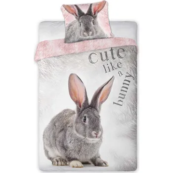 Povlečení Povlečení bavlněné Deluxe 3D zajíček 200x140cm+90x70cm Faro