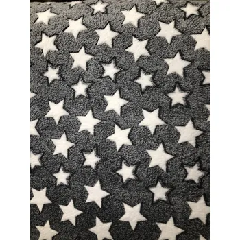 Pelíšek pro psa Fleecový pelíšek polštář bílé hvězdy, obšitý dokola 100x70cm