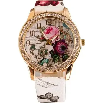 Hodinky Dámské hodinky | náramkové hodinky, květinový styl - BÍLÝ