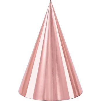 Party dekorace Party čepičky rose gold 6 ks, 16 cm