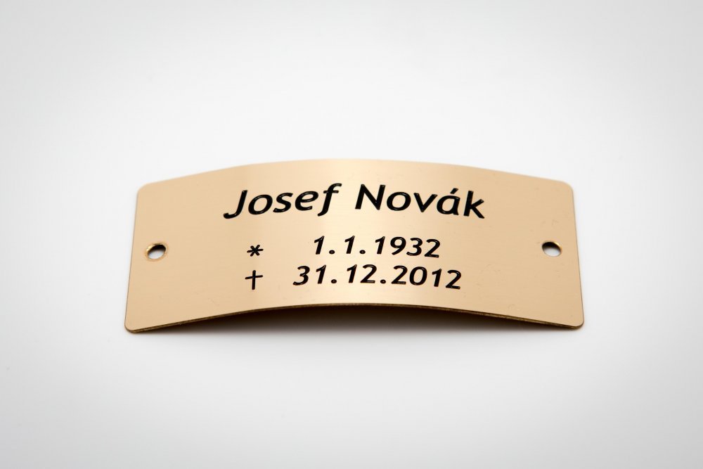 Mosazný štítek Lesklý - Obdélníkový